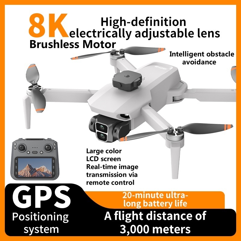 Drone Gps Rc Tt36 - 8K ESCカメラ搭載、障害物回避、GPS自動帰還、折りたたみ式、WIFI FPV RCドローン、3KMブラシレス、4.5インチスクリーン、リモートコントロール、クアッドコプター