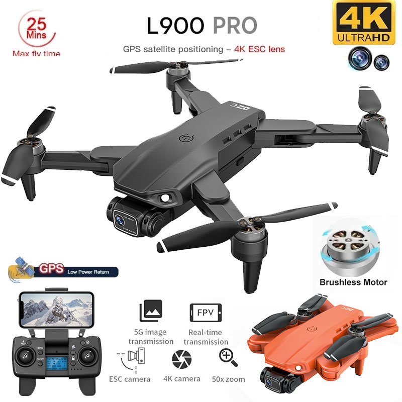 Drone Gps Rc Tt36 - 折りたたみ式ブラシレスドローンl900プロ,GPS, 4k,HD,デュアルカメラ,5g,wifi,rc,距離1.2km,ドローン
