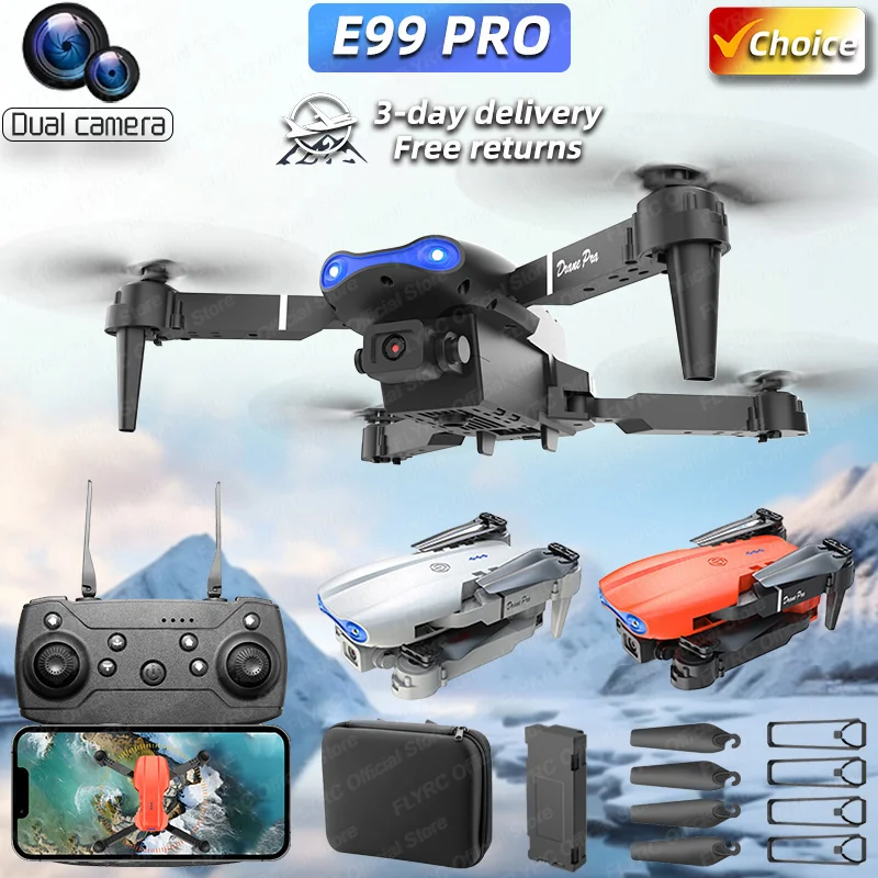 Drone Rc E99 Pro - Mini E99Pro折りたたみ式RCヘリコプター5G WiFi FPV 4KデュアルHDカメラドローン（高度維持、広角、プロ仕様空撮機能搭載）