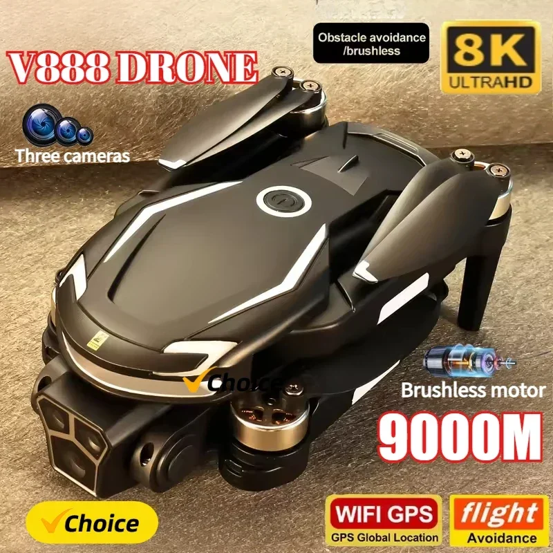 Drone Gps Rc Tt36 - 新型V888ドローン 8K GPSトリプルカメラ搭載 プロ仕様 障害物回避 オプティカルフローポジショニング