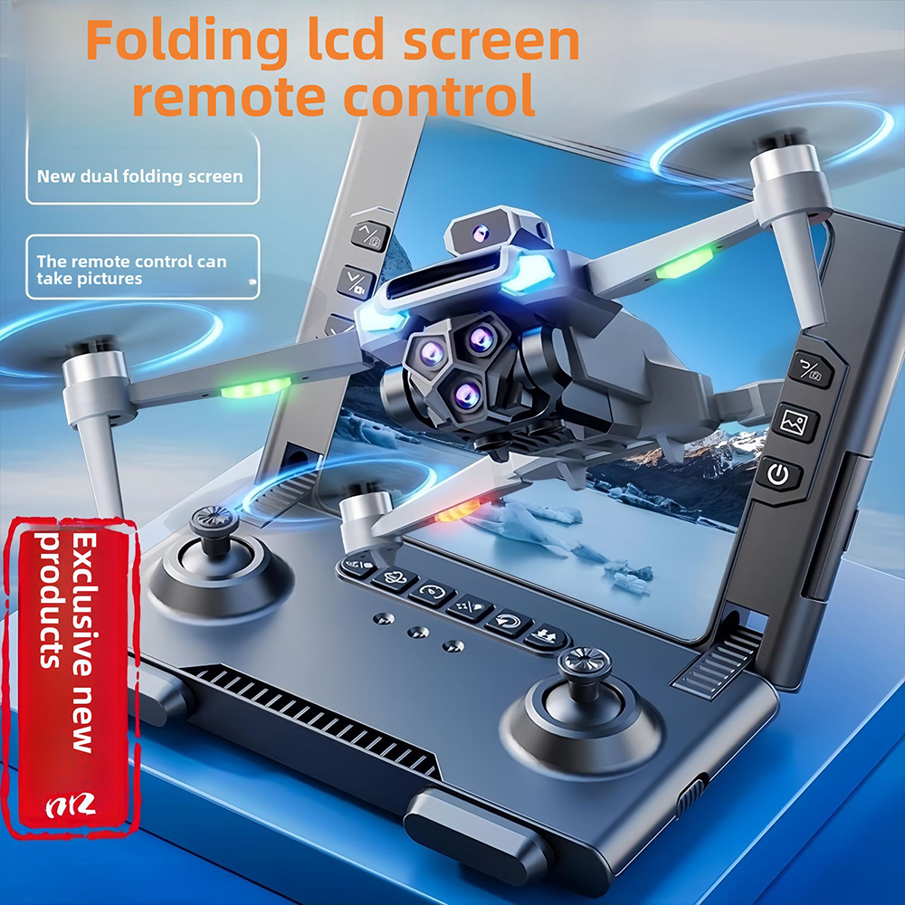 Drone Rc With Screen - 折りたたみ式M66 RCドローン、4.5インチHD折りたたみ式スクリーン、5Gスムーズ画像、ブラシレスモーター搭載、旅行用折りたたみ式コンパクトクアッドコプター