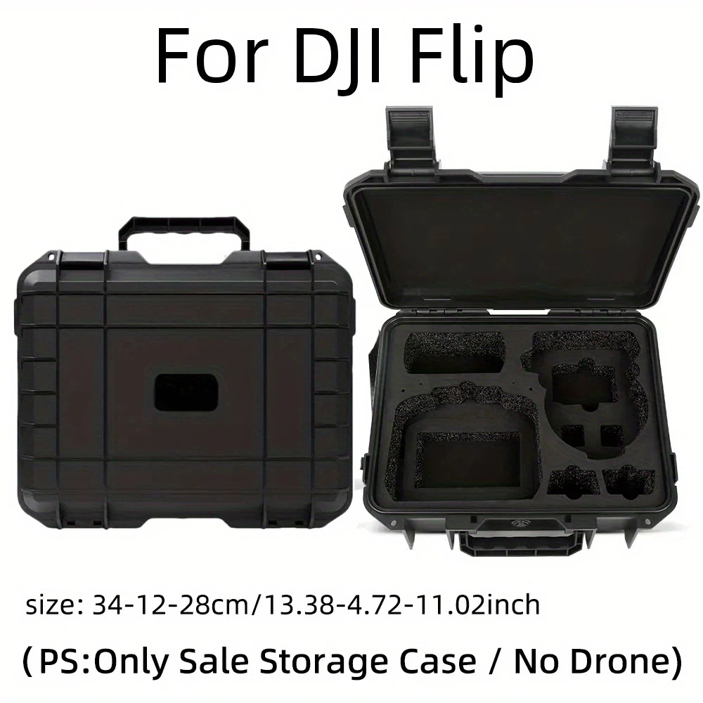 Drone Rc Cover - DJI Flip用ハードシェル収納ケース、RC N3/RC 2対応、ブラック、ドローンアクセサリー用の複数のコンパートメント付き