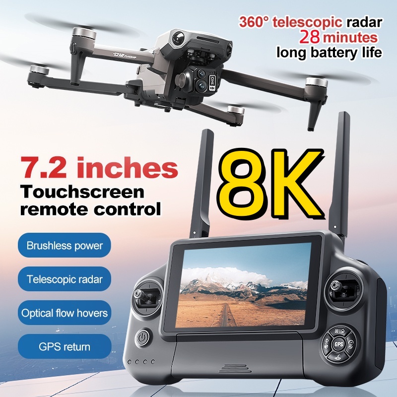 8K 3軸ジンバルブラシレス7.2インチタッチスクリーンFP - Drone Rc With Screen のレビューと価格