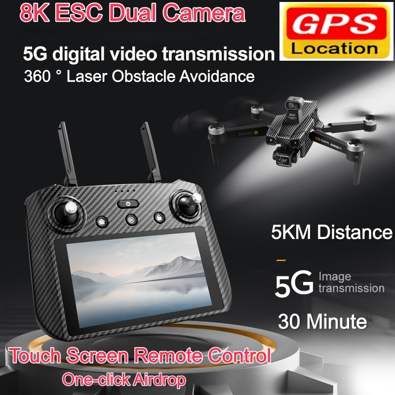 ブラシレス8K ESCデュアルカメラドローン GPS 3軸ジ - Esc 4In1 Brushless のレビューと価格