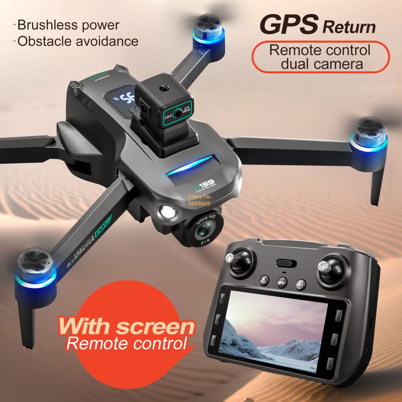 リモコン付きクワッドコプタードローン,障害物回避,LEDスク - Drone Rc With Screen のレビューと価格