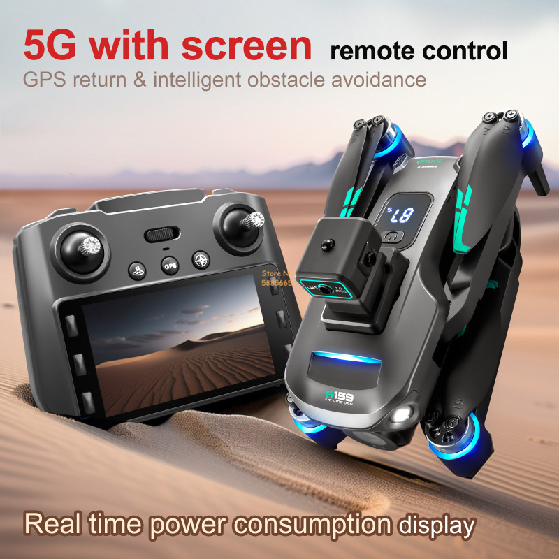 リモコン付きクワッドコプタードローン,障害物回避,LEDスク - Drone Rc With Screen のレビューと価格