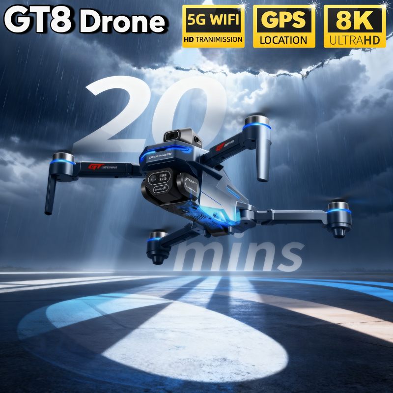 純正GT8ドローン4KプロフェッショナルデュアルカメラFPV - Drone Gps Rc Tt36 のレビューと価格