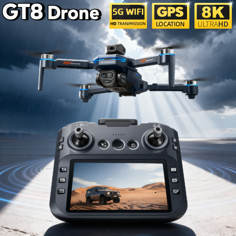 純正GT8ドローン4KプロフェッショナルデュアルカメラFPV - Drone Gps Rc Tt36 のレビューと価格