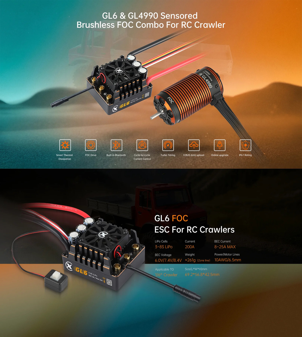 XC コンボ FOC クローラー ブラシレスモーター GL4 - Esc 4In1 Brushless のレビューと価格