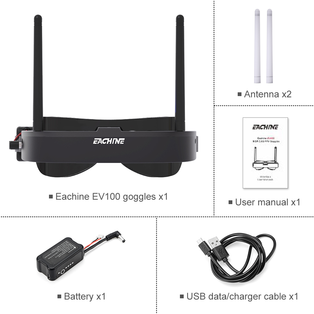 Eachine EV100 720*540 5.8 グラム  - Drone Rc Cover のレビューと価格