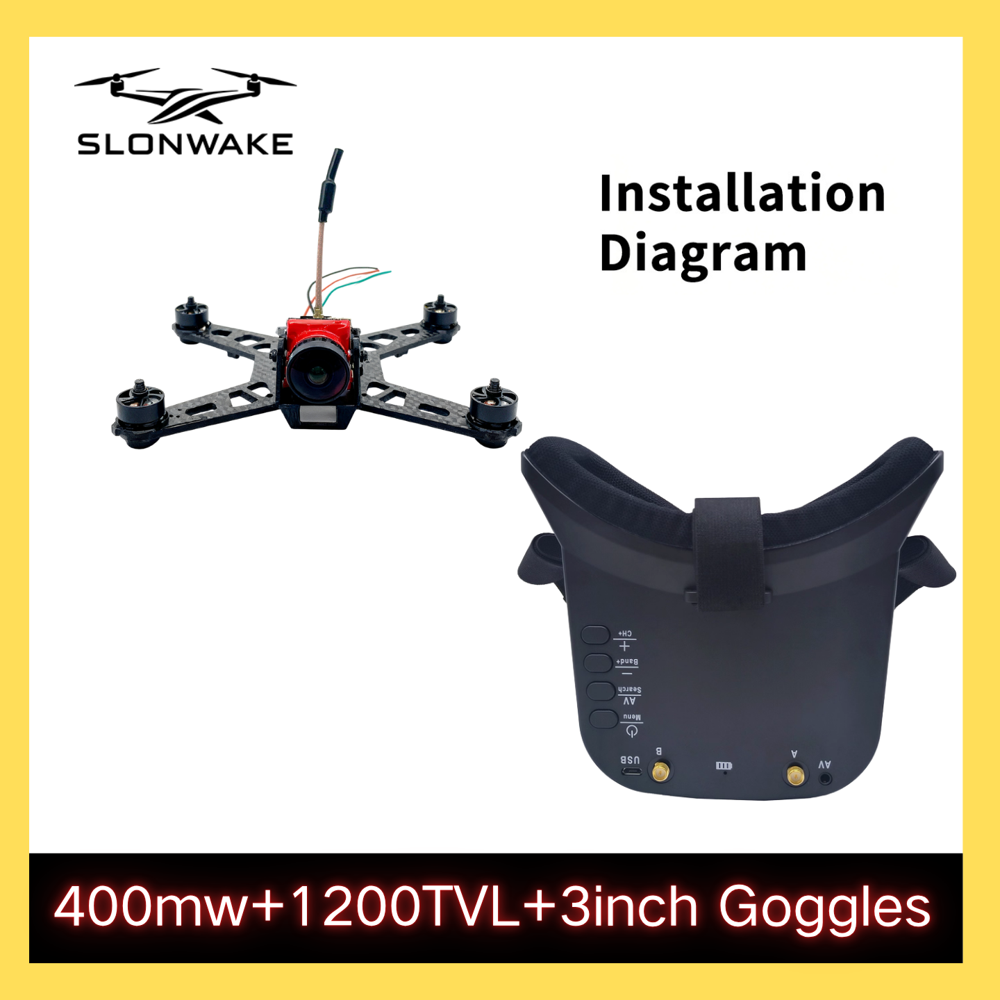 SLONWAKE 5.8G 48CH FPV 400mw V - Drone Rc Airplane のレビューと価格