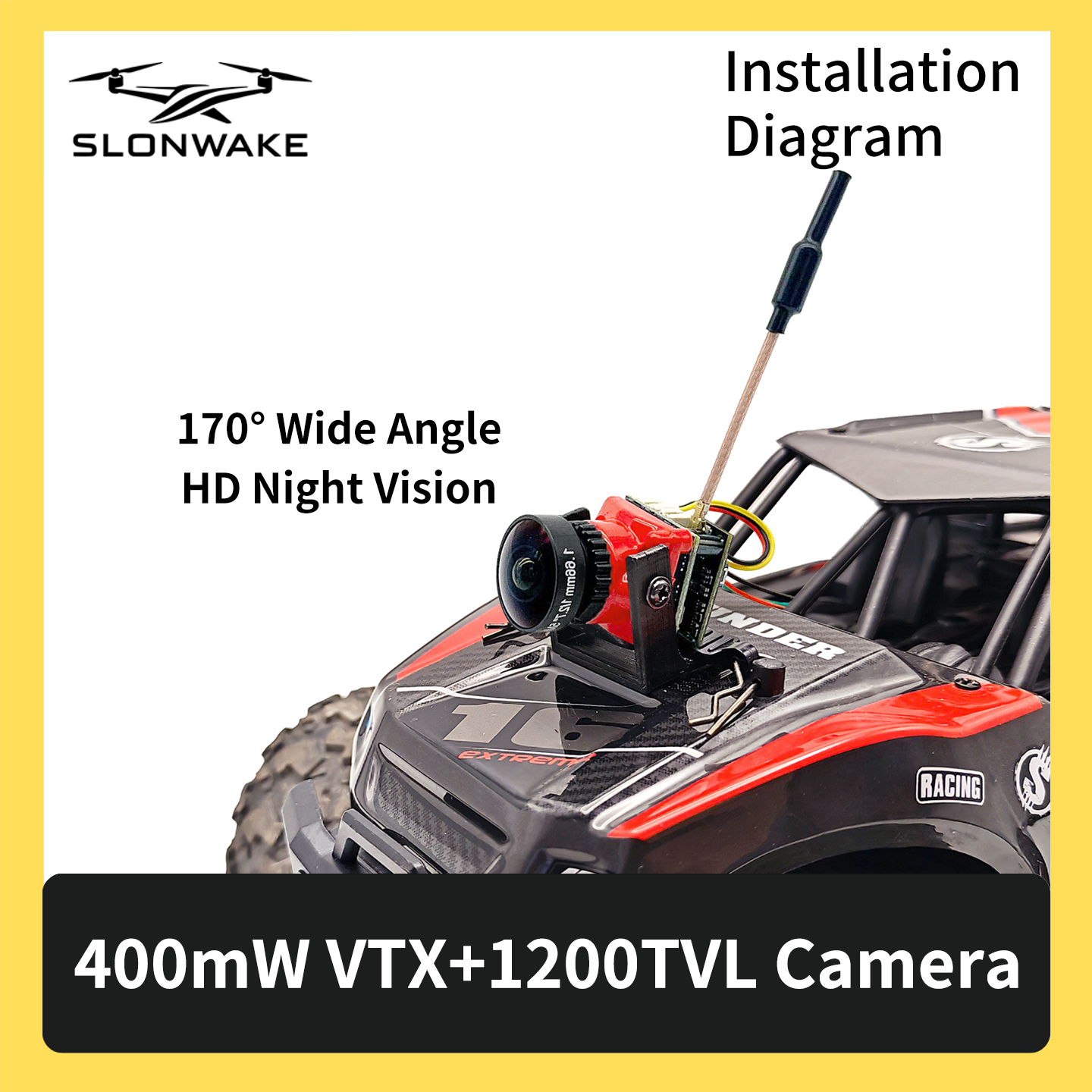 SLONWAKE 5.8G 48CH FPV 400mw V - Drone Rc Airplane のレビューと価格