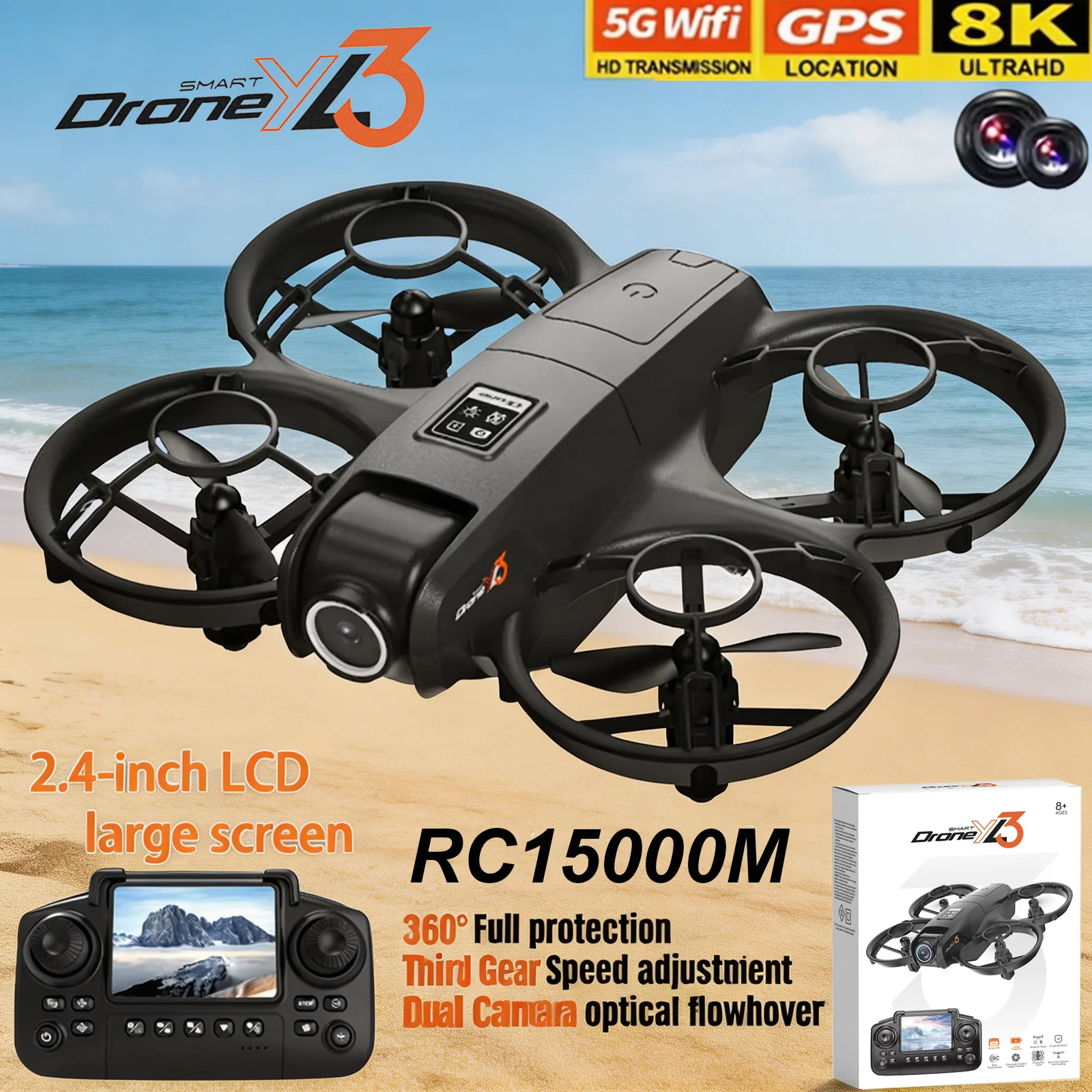 新型YL3 RCドローン 8K 1080P広角デュアルHDカ - Drone Gps Rc Tt36 のレビューと価格