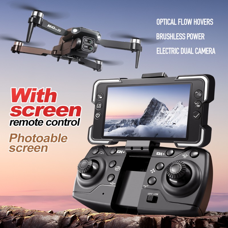 M10カメラドローン、画面付きリモコン、デュアルカメラ、オプ - Drone Rc With Screen のレビューと価格