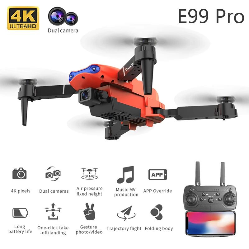 4K 5G WIFI FPV E99Pro折りたたみ式RCヘ - Drone Rc E99 Pro のレビューと価格