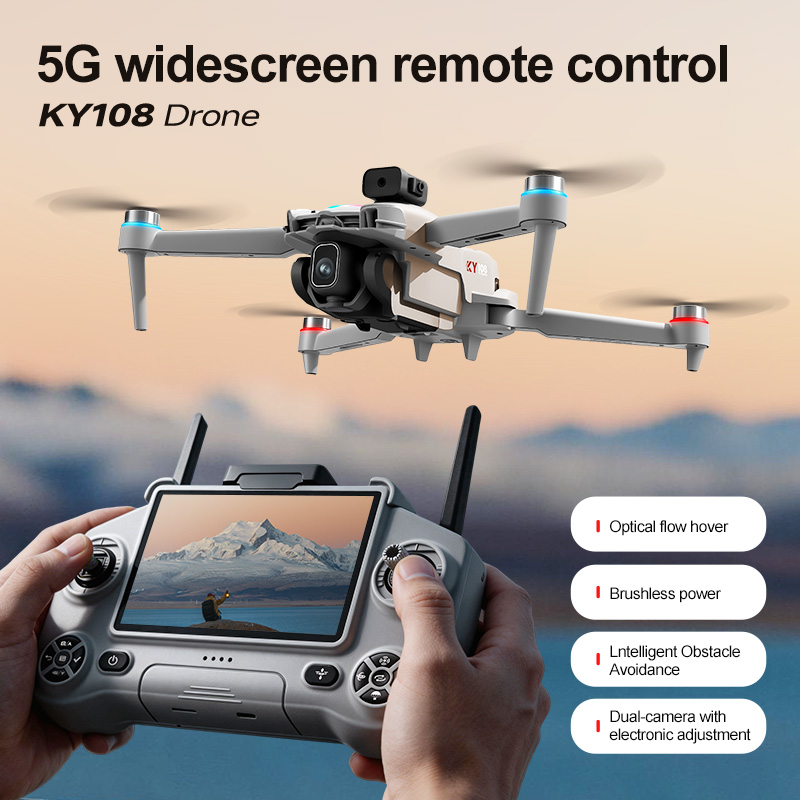 2026年新型KY108ドローン、8Kカメラ搭載、4.3イン - Drone Rc Plegable のレビューと価格
